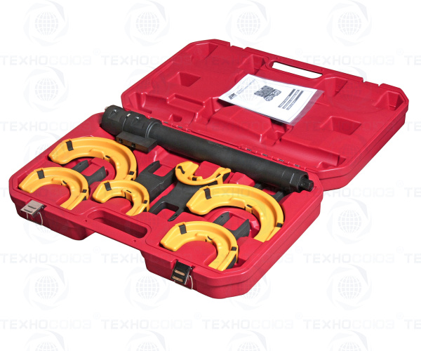 JTC-4274 НАБОР ИНСТРУМЕНТОВ ДЛЯ СТЯЖКИ ПРУЖИН С ПНЕВМОПРИВОДОМ (3 ПАРЫ ЗАХВАТОВ, ХОД 317ММ) В КЕЙСЕ